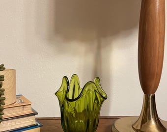 MCM Viking green EPIC handkerchief swung vase 8 inch