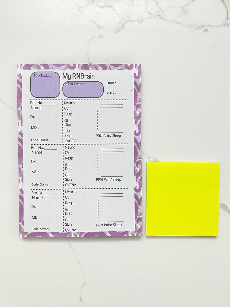 Notepads for Nurses' Bedside Report Etsy