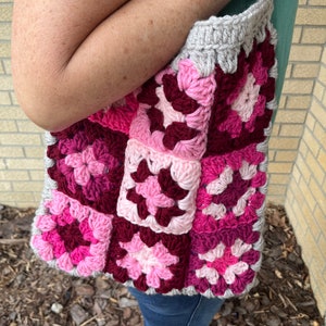 Knitted Granny Square Tote Bag