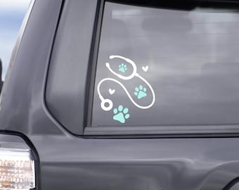Veterinarian Decal, Animal Medical Field, Vet Tech Decal, Christmas Gift, Gift for Coworker, Waterproof Decal, Weatherproof, Stethoscope