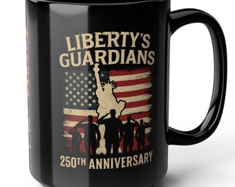 Tazza patriottica da 11 oz, 15 oz, tazza da caffè, regalo per veterani, regalo per militari, America 250, 4 luglio, vintage, bandiera americana effetto invecchiato