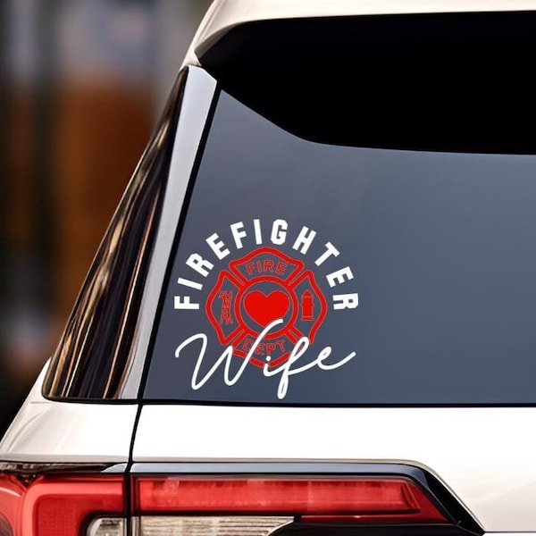 Sticker voor brandweervrouw | Sticker brandweervrouw | Sticker brandweerman| Sticker brandweerman| Autosticker| Cadeau voor vrouw| Kerstcadeau voor haar| Weerbestendige sticker