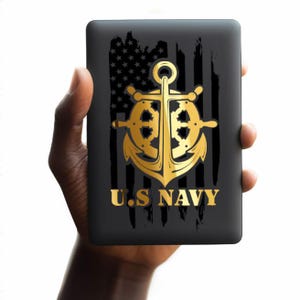 US Navy with American Flag | Patriotic Decals | Pro Military | Military Spouse | Navy Sticker | Navy Wife|Navy Life|Navy Anchor|Anchor Decal