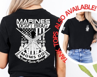 Proud Marine Mom, Gift for Marine Mom, USMC Mom, Military Mom Gift, Gift for her, Summer Tee, Patriotic Tank Top, USMC tank, Mom Life