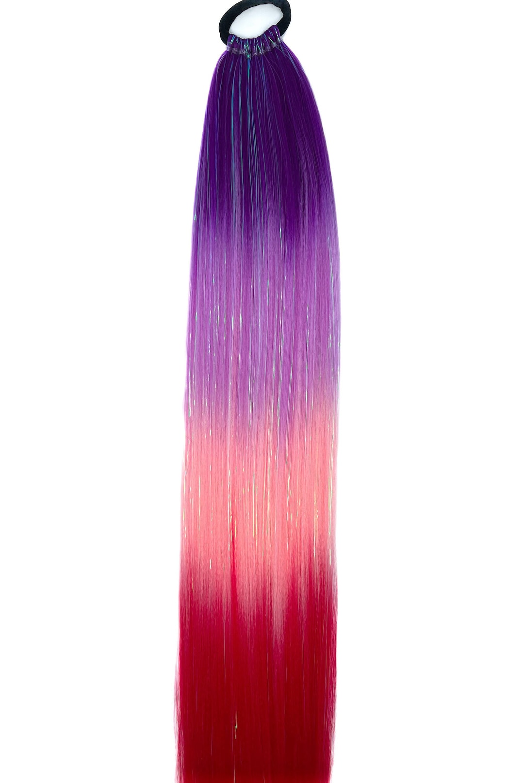 Purple to Pink Ombré Tinsel Rave Instant Pony - Etsy