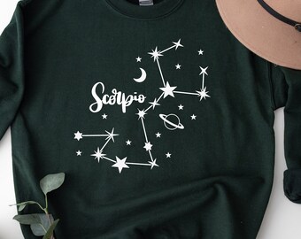 Scorpio Shirt, Scorpio Zodiac Shirt, Zodiac Signs Shirt, Astrology Shirt, Glitter Zodiac Signs Shirt, Scorpio Birthday Shirt, Astrology Gift