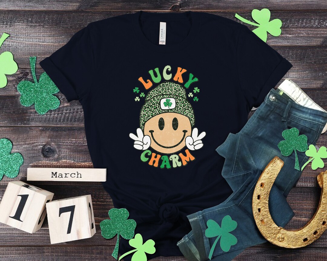 Lucky Charm Shirt Happy Face Shirt Clover Eyes Shirt Lucky Etsy