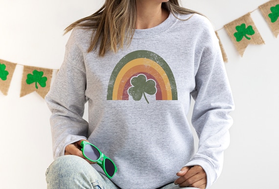 Retro Clover Shirt, Colorful Clover Shirt, Vintage Clover Shirt, Clover Rainbow Shirt, St Patty&#39;s Shirt Shamrock Shirt St Patricks Day Shirt