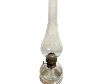 Vintage Turkish Gaz Lambası Oil Lamp Clear Glass Ottoman Style Kerosene Lighting Decor