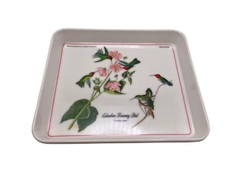 Vintage Audubon Hummingbird Tray – Melamine Serving Tray Made in Italy, Birds of America Decor