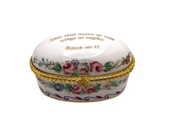 Imperial Porcelain Hinged Trinket Box – Isaiah 40:31 Eagle Verse