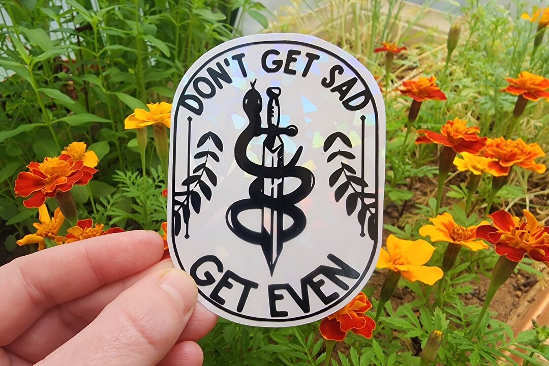 Holographic Don&#39;t Get Sad Vinyl Decal | Suncatcher Decal | Taylor Swift Inspired | Vigilante Shit Inspired | Midnights Inspired