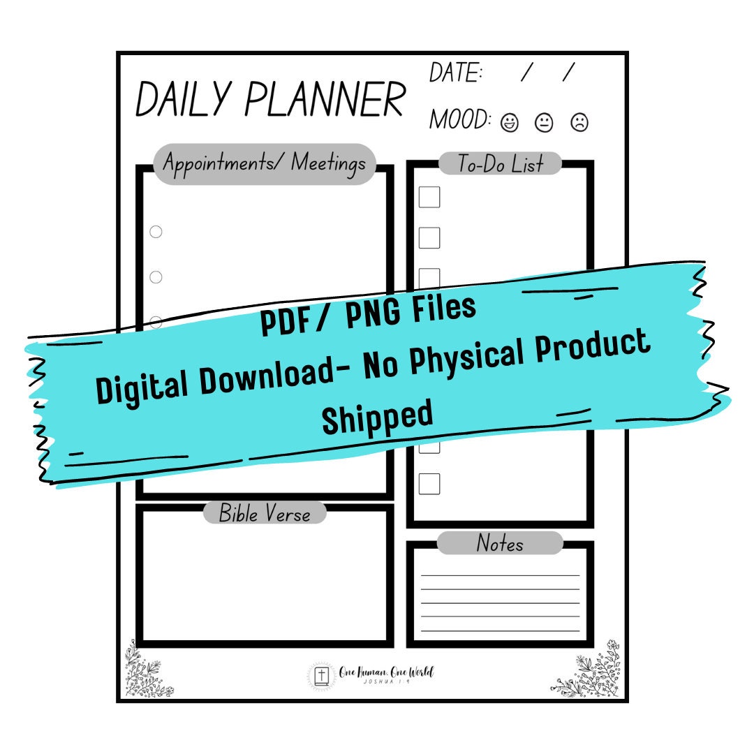 Daily Planner Christian Printable, Planner Insert, Instant Download - Etsy
