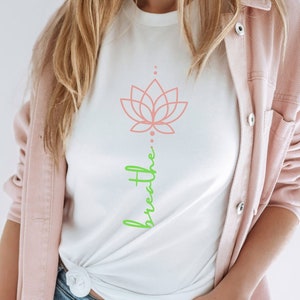 Lotus Flower With Dots Shirt, Mystical Breathe Shirt, Hippie Shirt, Meditation T-shirt, Inspirational Gift for Women, Gift for Yoga Lovers