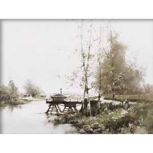 Classical Painting Titled - The Pond At The Edge Of The Village, Printable Digital Download, Vintage and Modern , House Wall Art Décor