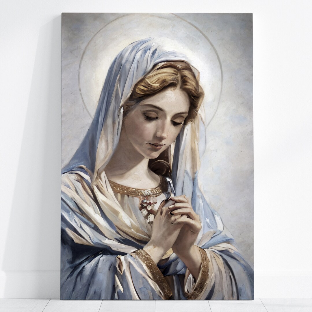 Portrait Painting of St. Mary (the Virgin Mary) Printable Digital ...