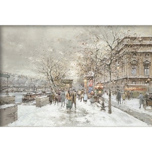 The Louvre Footbridge of the Arts - Paris, Beautiful waterscape, Printable Digital Download , House Wall Art Décor
