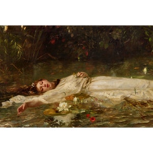 Classical Painting- Ophelia by Friedrich_Heyser, Printable Digital Download , House Wall Art Décor