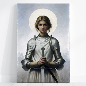 Portrait Painting of Saint Joan of Arc, Printable Digital Download , House Wall Art Décor