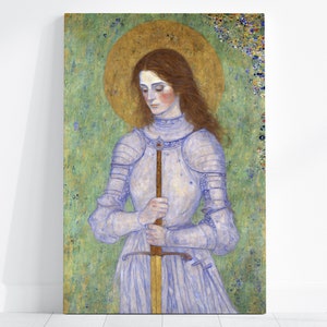 Portrait Painting of Saint Joan of Arc, Printable Digital Download , House Wall Art Décor