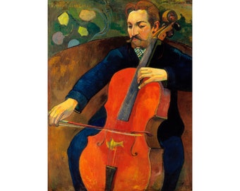 Classical Painting- Le violoncelliste -by Paul Gauguin, Printable Digital Download , House Wall Art Décor