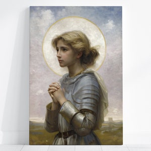 Portrait Painting of Saint Joan of Arc, Printable Digital Download , House Wall Art Décor