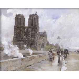 Klassische Malerei - Titel - Notre Dame Kathedrale Paris 1888, druckbare digitaler Download, Haus Wand Art Décor