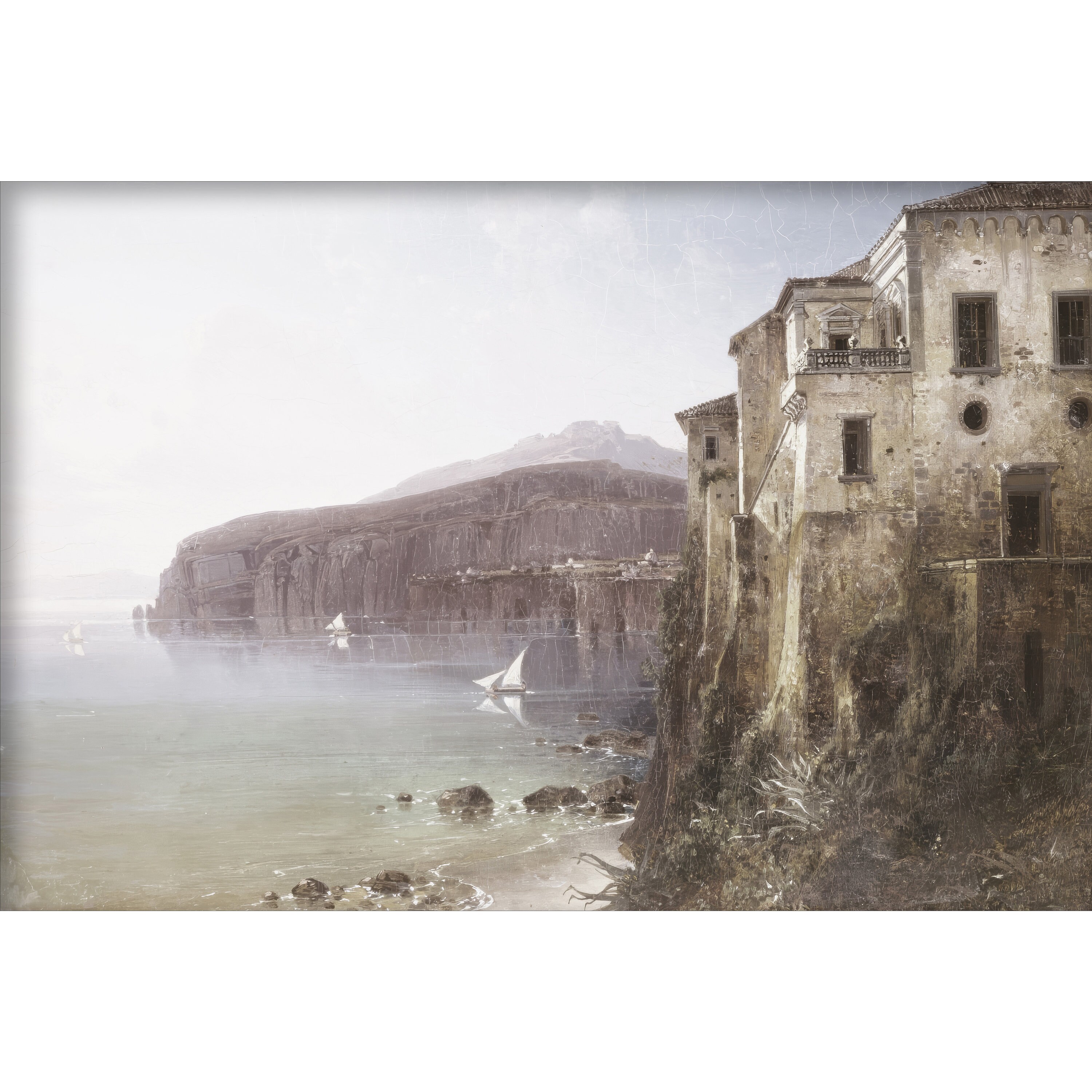Classical Painting Titled - House of Tasso at the coast of Sorrent, Printable Digital Download of vintage and modern , House Wall Art Décor