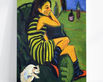 Classical Painting- Female Artist by Ernst Ludwig Kirchner, Printable Digital Download , House Wall Art Décor
