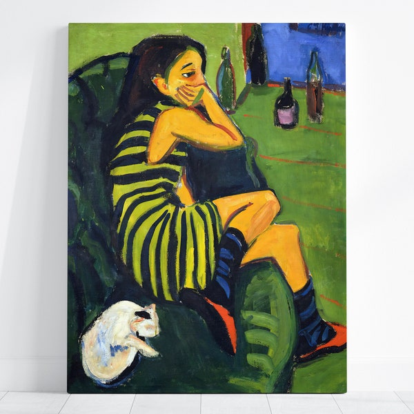 Classical Painting- Female Artist by Ernst Ludwig Kirchner, Printable Digital Download , House Wall Art Décor