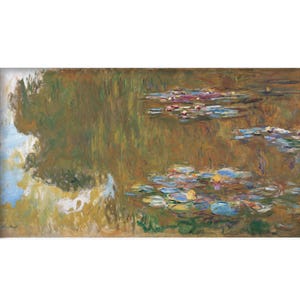 Samsung Frame TV Art | Serene Water Landscape with Vibrant Water Lilies - Impressionistic Art for FrameTV Display and Digital Download