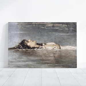 古典絵画 - ビーク、テオドール・フォン・デアによるオフィーリア、印刷可能なデジタルダウンロード、家の壁アート装飾