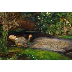 Classical Painting- Ophelia by John Everett Millais, Printable Digital Download , House Wall Art Décor