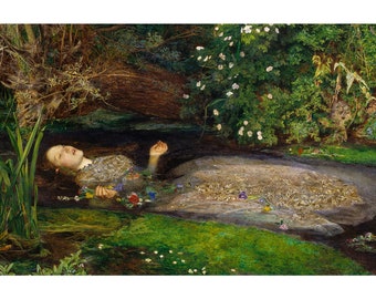 Classical Painting- Ophelia by John Everett Millais, Printable Digital Download , House Wall Art Décor
