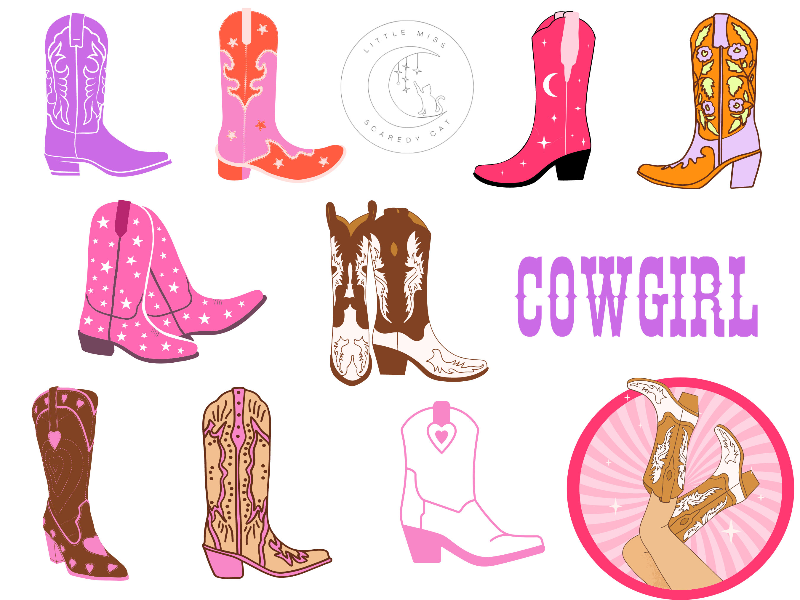 Cowgirl Svg Bundle, Cowgirl Boots Svg, Western Svg Bundle, Cowgirl