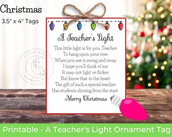 A Teachers Light Poem, Teacher Gift, Digital Download, Printable Poem ...