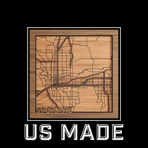 Spokane, Washington Gift for Housewarming, Wedding or Anniversary | Wood Map Wall Art