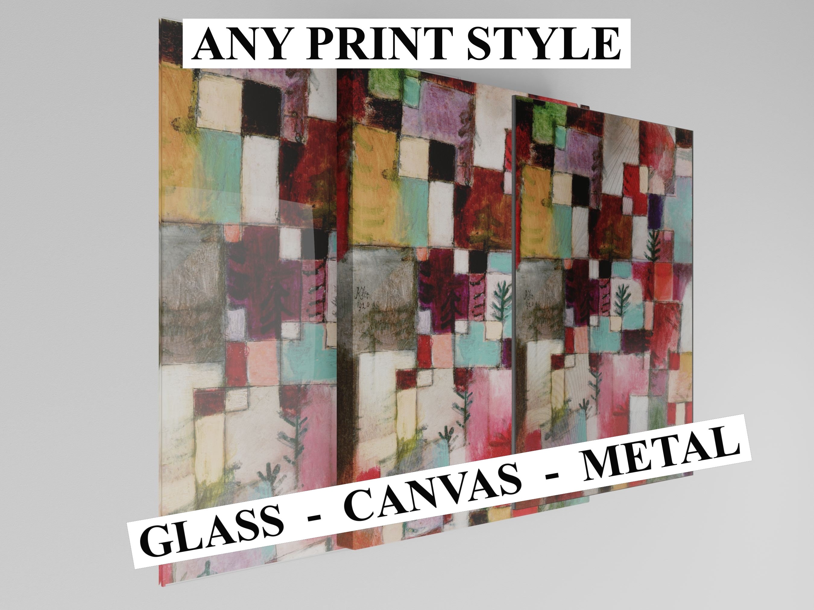 Klee Yellow Rhythms Printable Vintage Powder Room Decor Online Present ...