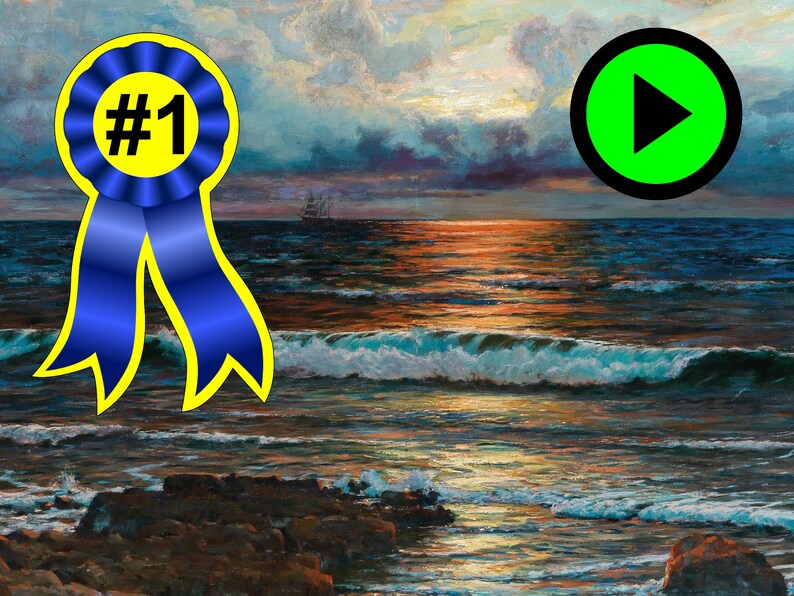 Ocean Downloadable Coastal Metal Wall Art Decor Oil Painting Etsy