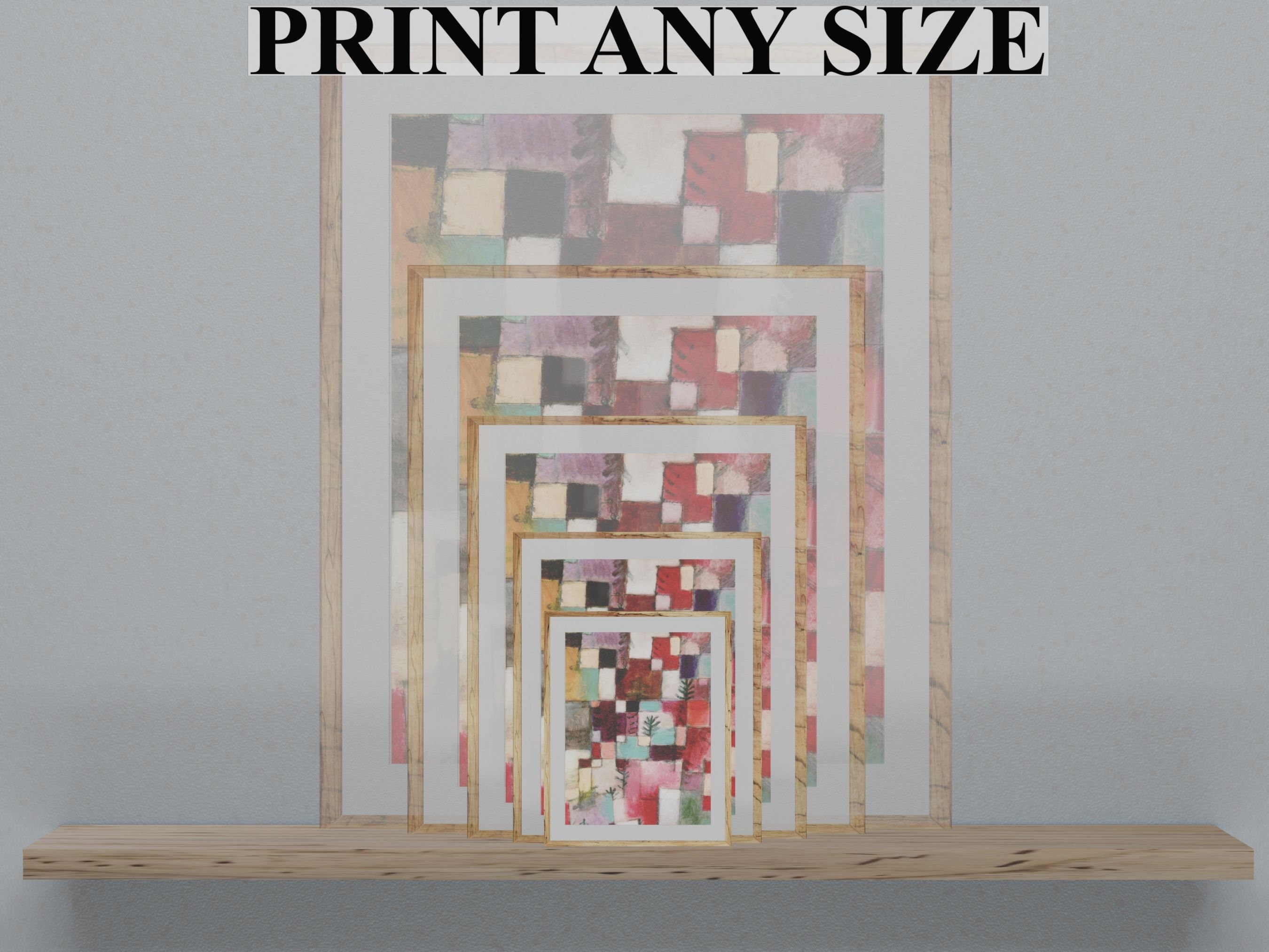 Klee Yellow Rhythms Printable Vintage Powder Room Decor Online Present ...