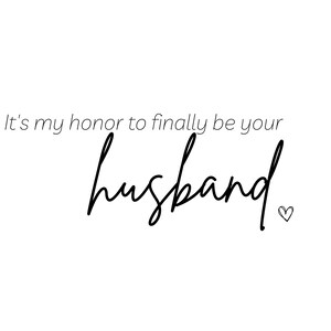 DIY Groom Wedding Note, My Honor To Be Your Husband Wedding Day Note, Modern Wedding Note, EDITABLE DOWNLOAD