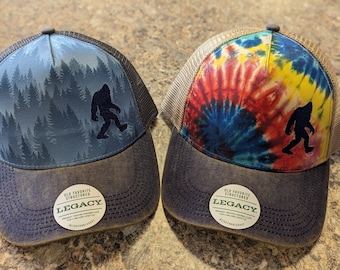 Sasquatch Hat Sasquatch embroidered bigfoot tie dye sasquatch hat bigfoot hat embroidered bigfoot gift sasquatch gift