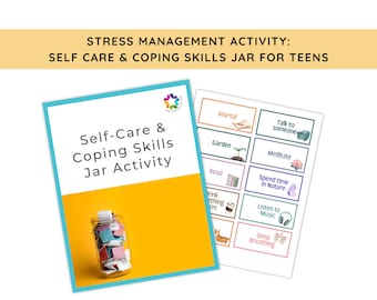 Actividad de autocuidado para adolescentes: lista de habilidades de afrontamiento y herramienta de terapia grupal para el aula de aprendizaje socioemocional (SEL) o apoyo de salud mental