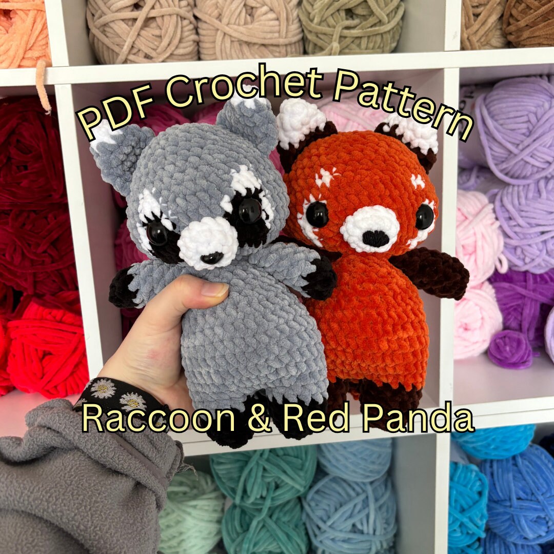 Low-sew Raccoon and Red Panda Pattern Pack / PDF Pattern / Crochet ...