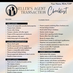 Buyer / Seller Transaction List Template Packet