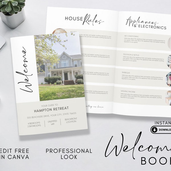 Airbnb Welcome Book Airbnb Template House Host Manual Airbnb House Guide Canva Airbnb Guidebook VRBO Guest Book Vacation Rental Real Estate