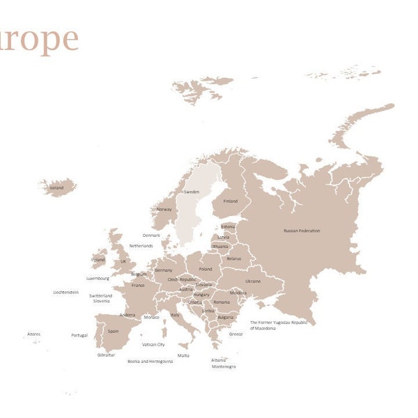 Edytowalny szablon PowerPoint Mapa Europy
