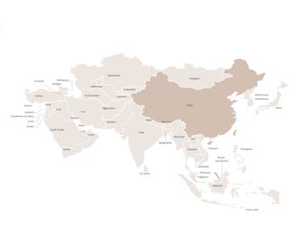 Editable Asia Map PowerPoint Template