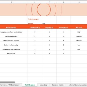 Project Management Excel Template | Action Tracker, KPI Dashboard (Instant Download) image 5