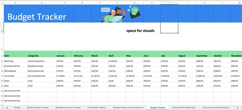 Project Management Excel Template | Action Tracker, KPI Dashboard (Instant Download) image 4